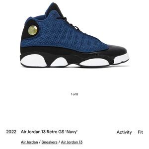Air Jordan 13 Retro GS Blue and Black Sneakers